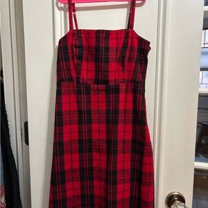 Hollister Red and Black Checkered Dress